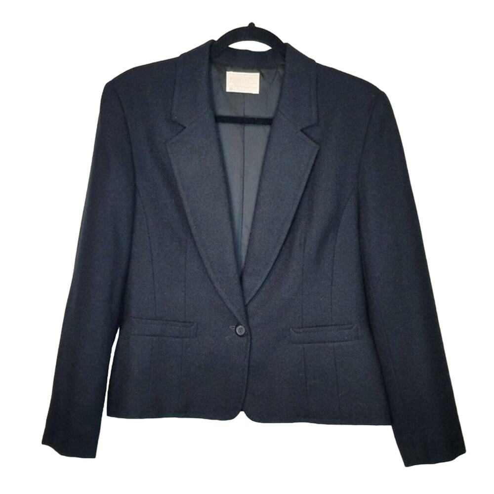 Pendleton Black Blazer One Button Closure Pure Vi… - image 1